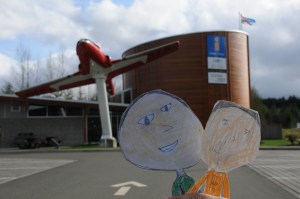 There is a Snowbird Tutor jet mounted on a stand at the Comox Valley Visitors' Centre.