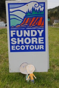 A sign showing that we were travelling on the Bay of Fundy shore.