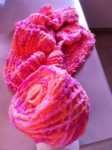 The baby blanket, unraveling it using my ball winder. Can't claim originality on that one, but it sure worked well!