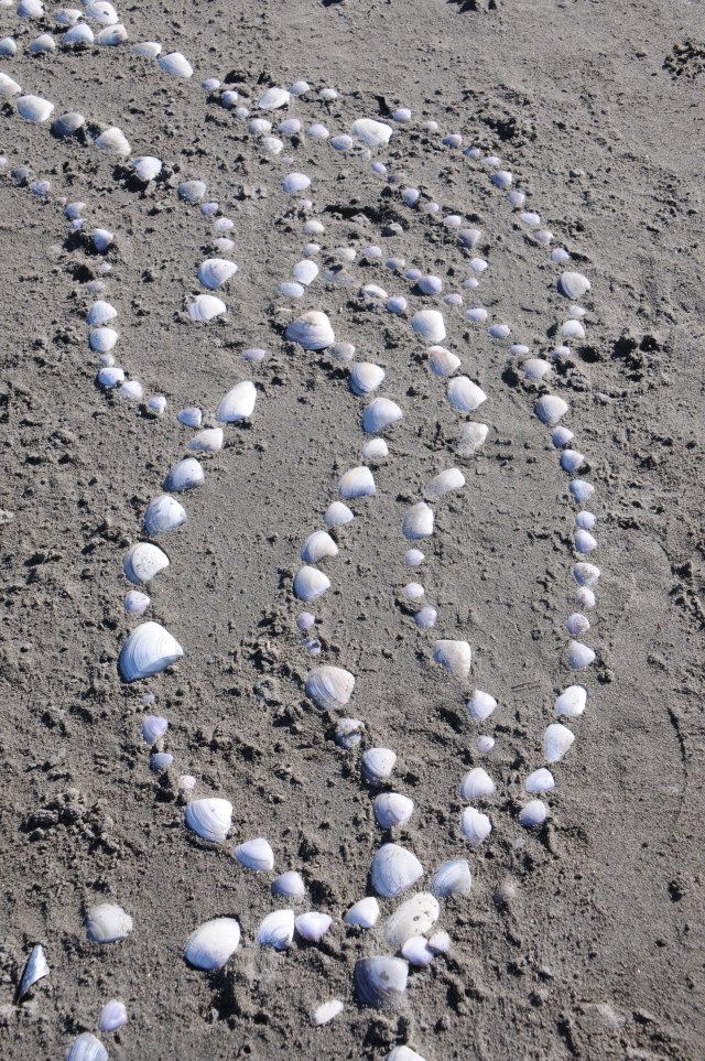 Someone had been making art in the sand long before our arrival, but we enjoyed it.